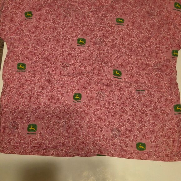 Pink John Deere Scrub Top - Size Large - Picture 3 of 5